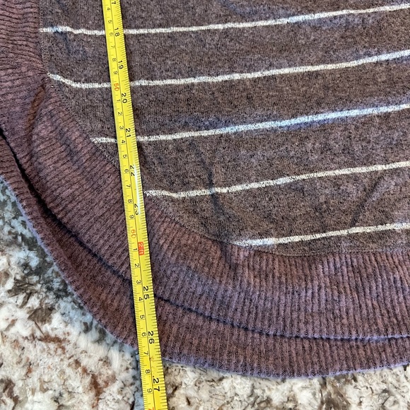 XS Mew Maurices Haven Cozy Knit Purple Striped Crew Neck Sweatshirt Lightweight - Picture 4 of 12